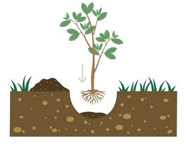 Placing tree in hole