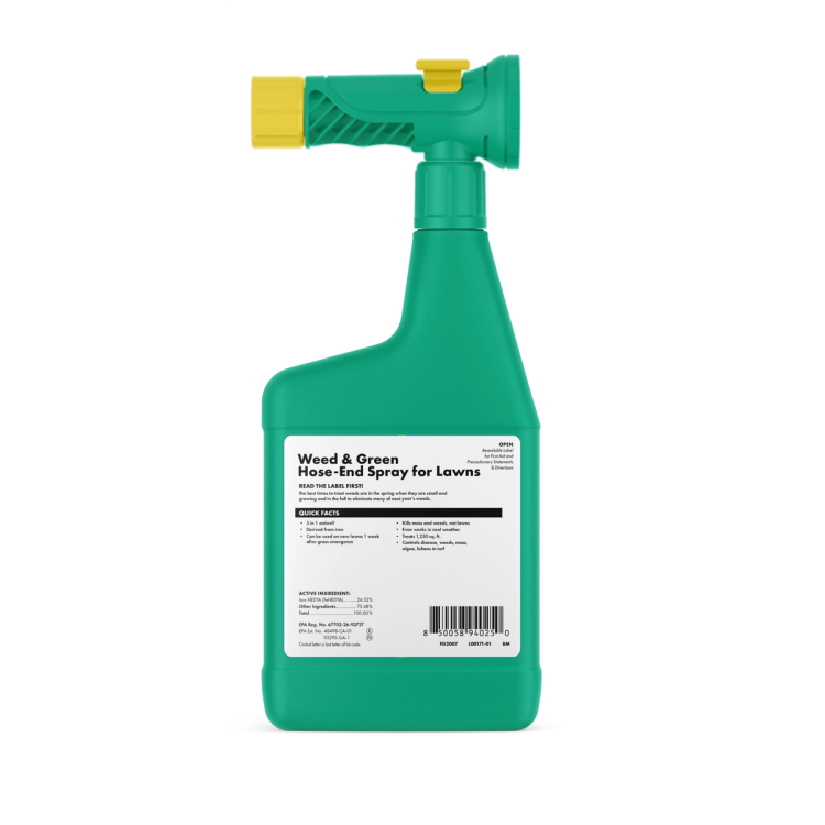 Back of package for Weed & Green