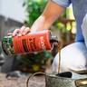 Sunday Veggie & Tomato plant food poured into watering container in garden