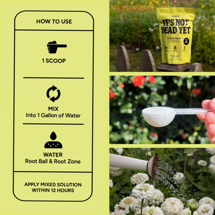 MitoGrow Pot & Planters how to use infographic