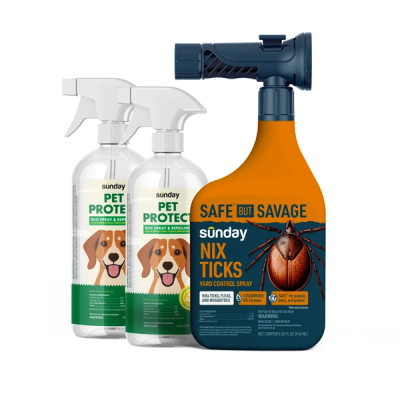Pet Pest Protection Kit includes: Pet Protect Bug Spray & Repellent and Nix Ticks Bug Control Spray