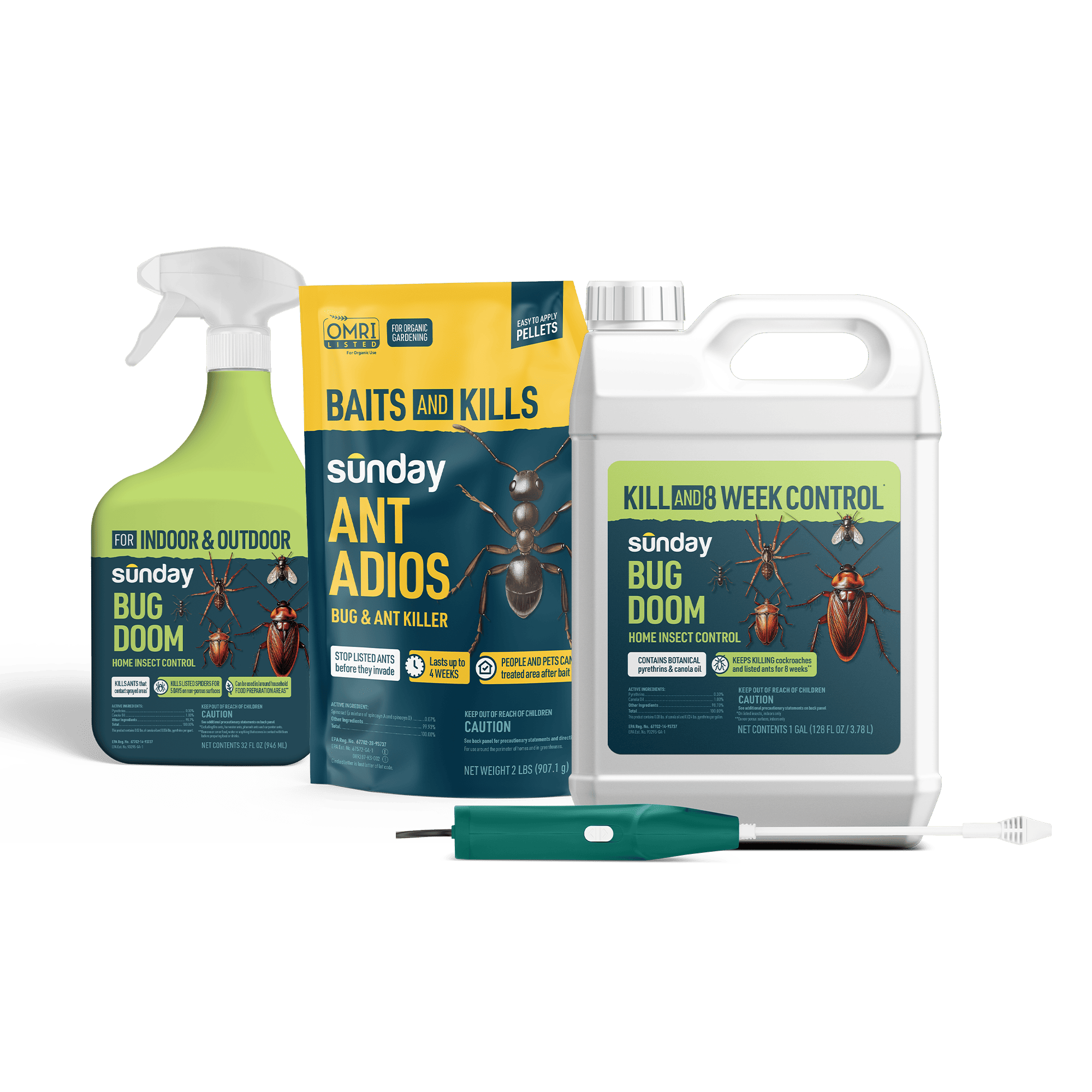 Bug doom (indoor & outdoor) and ant adios 