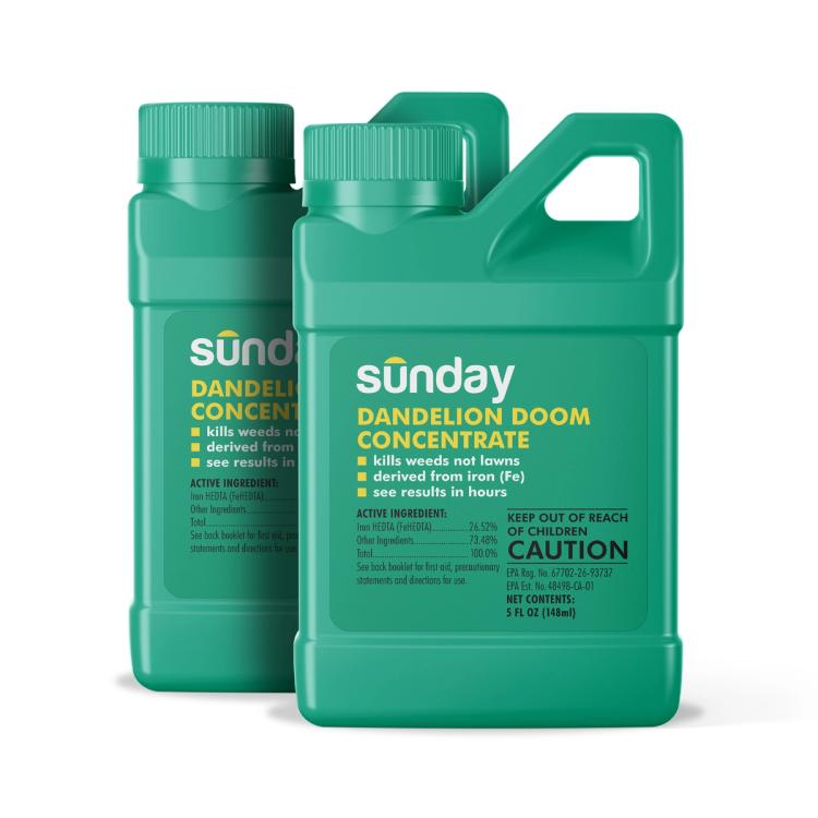 Dandelion Doom Lawn Weed Killer Bottles