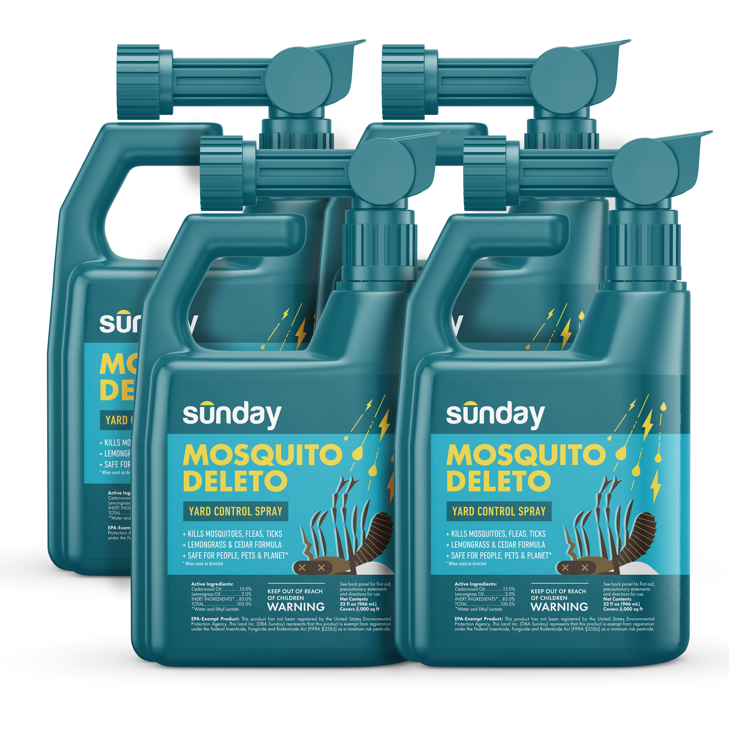 4 mosquito deleto bottles