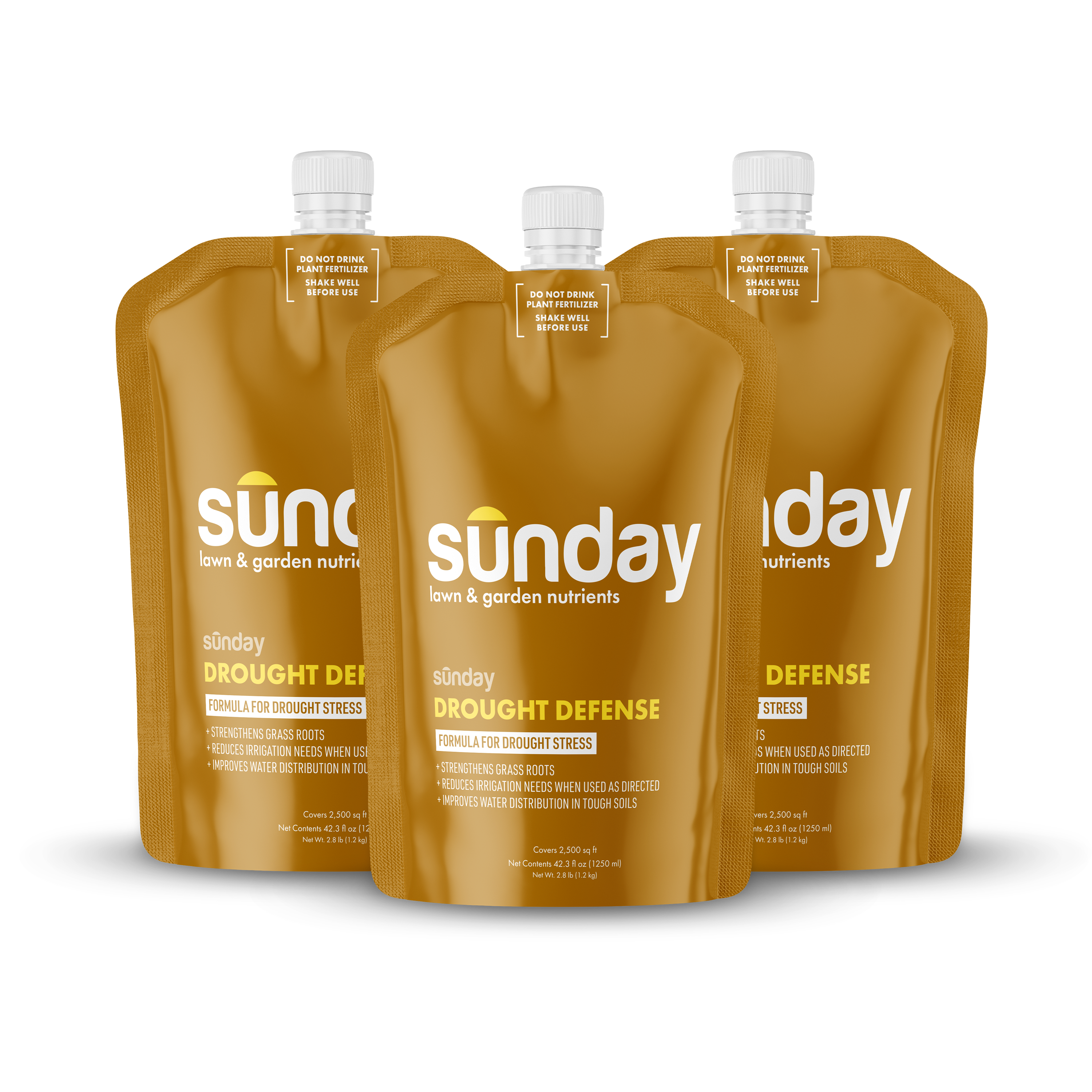 3 pouches of California Drought Defense Lawn Treatment