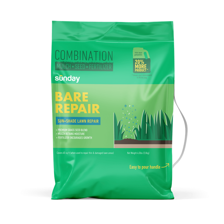 Bare Repair Sun & Shade + Grass Seed 4.5lb bag with easy pour handle