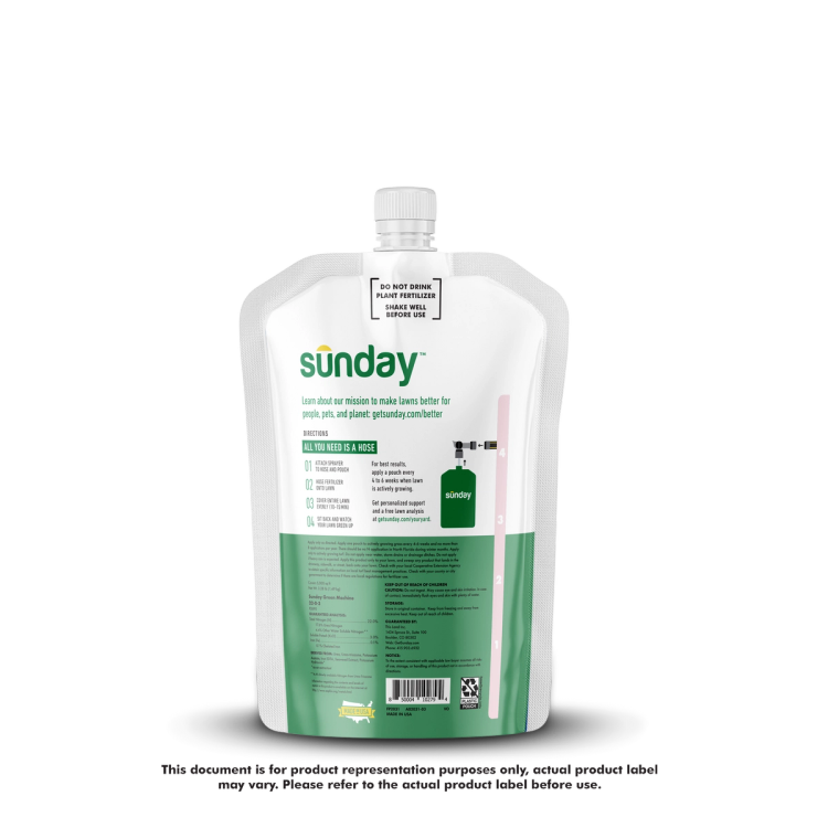 Green Machine back of pouch image label