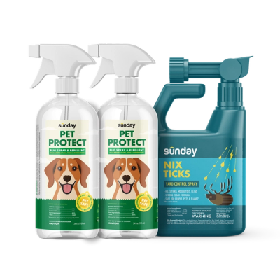 Pet Pest Protection Kit includes: Pet Protect Bug Spray & Repellent and Nix Ticks Bug Control Spray