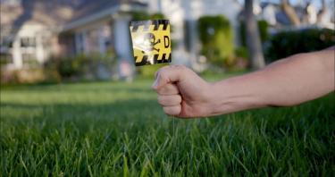 Toxic pesticide flag in lawn