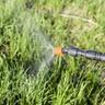 spraying pesticide applications to lawn
