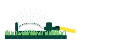Graphic showing a sprinkler on a lawn