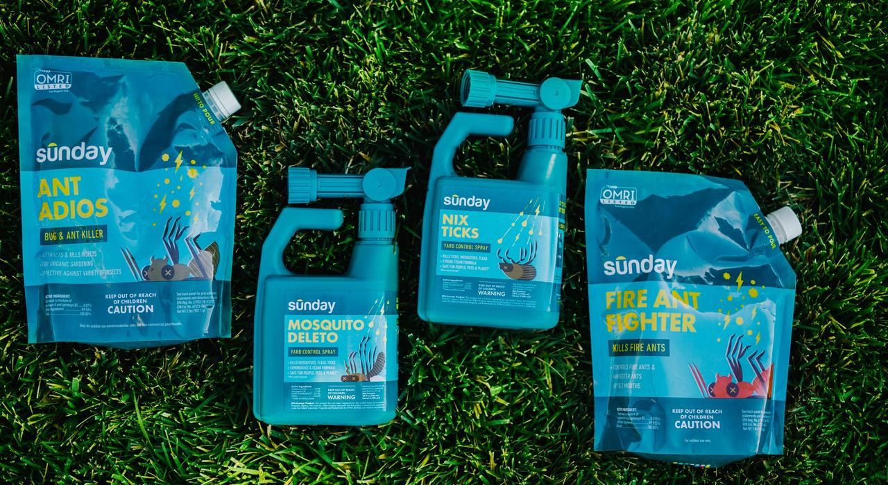 pesticide products on grass