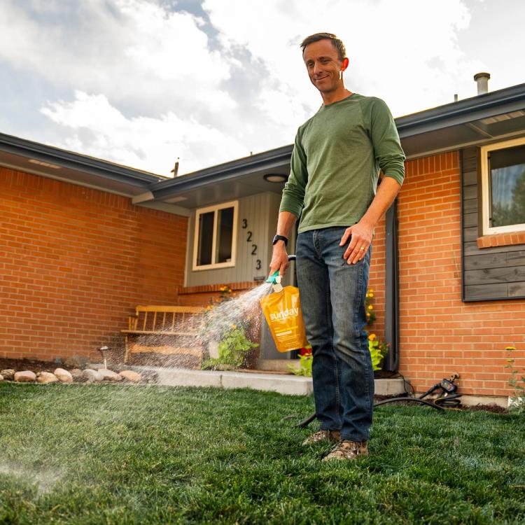 Man spraying Drought Defense