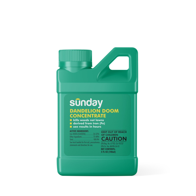 bottle of Dandelion Doom Lawn Weed Killer