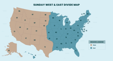 Eastern and Western US divide map