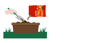 Illustration of organic nutrients applied to garden bed