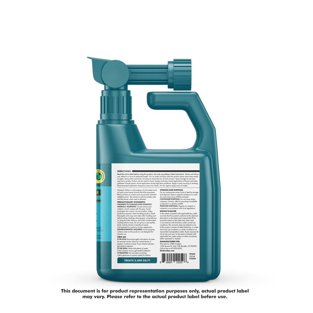 Mosquito Deleto Bug Control Spray & Repellent Sunday Lawn Care