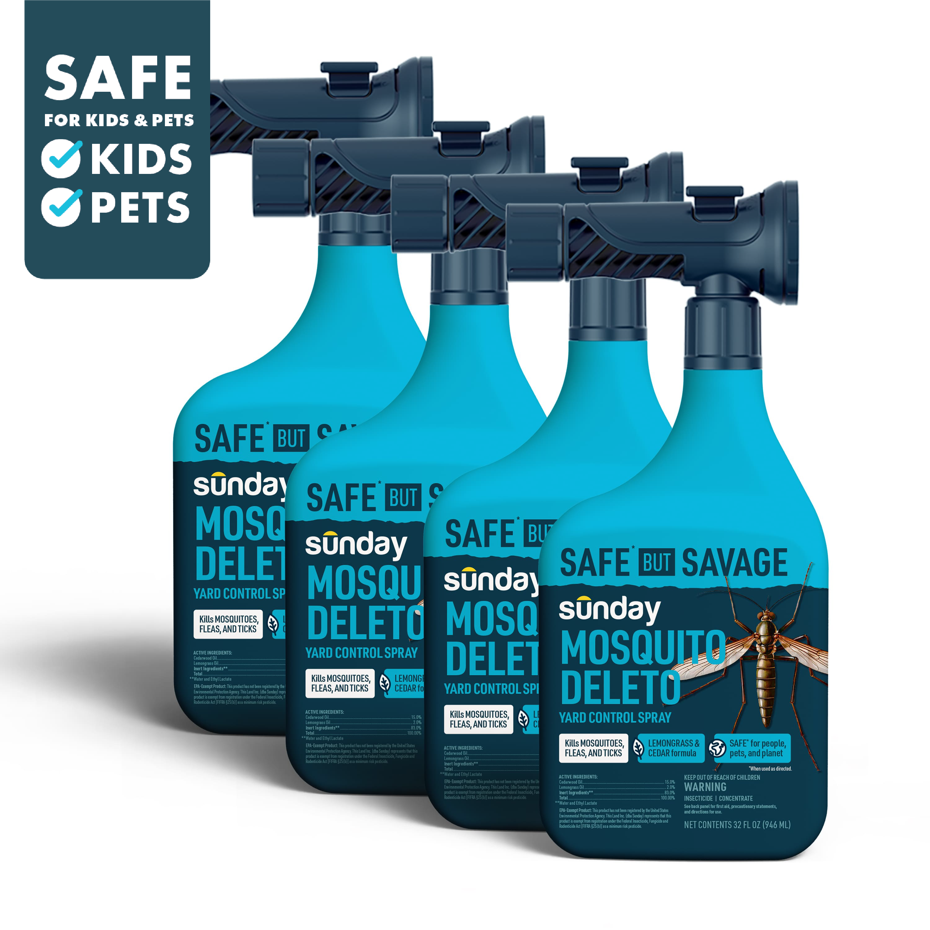 4 mosquito deleto bottles