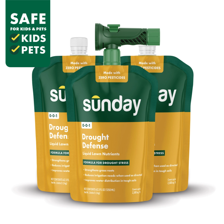 3 pouches of California Drought Defense Lawn Treatment