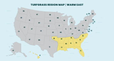 Map of the eastern warm season grass region