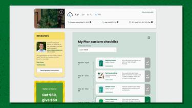 My Plan dashboard page for sample lawn plan