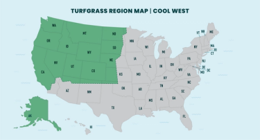 Map of the western warm season grass region