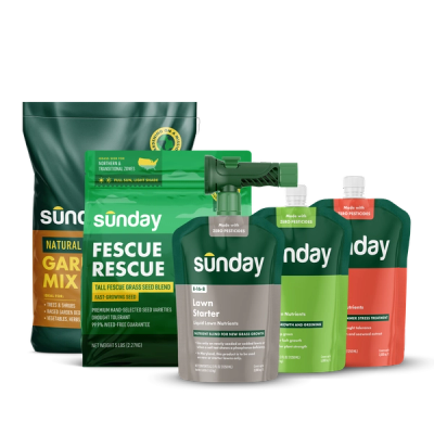 Start Your Lawn from Scratch Kit includes: Fescue Rescue Grass Seed, Lawn Starter, Lawn Kickstart, Natural Garden Soil Mix, Lawn Aid, and NEW Replacement Sprayer
