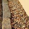 Vegetation-free rock zone along home perimeter
