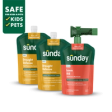 Sunday lawn drought stress treatment kit with Drought Defense pouches, Lawn Aid pouch, and hose-end sprayer