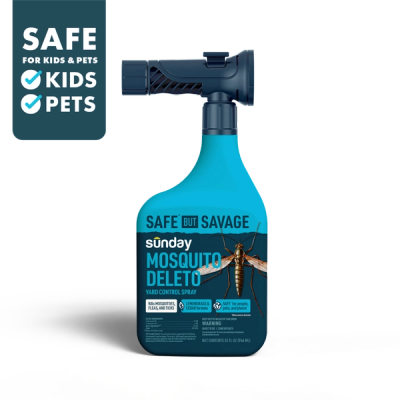 Sunday Mosquito Deleto bug control spray 32 oz hose-on bottle with green label