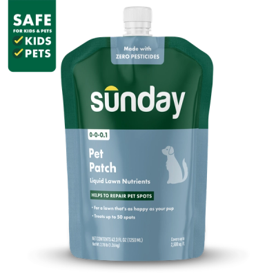 Sunday Pet Patch liquid dog urine lawn repair treatment pouch with hose-end sprayer for pet spot recovery