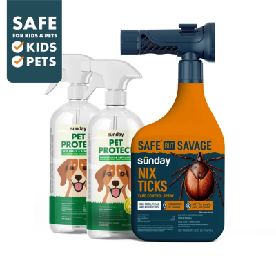 Pet Pest Protection Kit includes: Pet Protect Bug Spray & Repellent and Nix Ticks Bug Control Spray