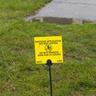 Pesticide application warning sign