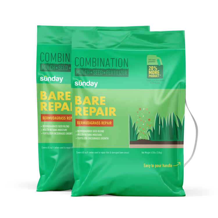 2 bags of 4.5lb Bermudagrass Bare Repair Lawn Treatment & Grass Seed