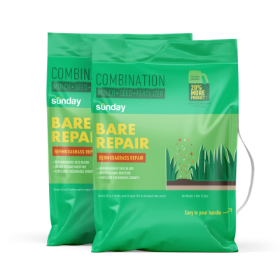 2 bags of 4.5lb Bermudagrass Bare Repair Lawn Treatment & Grass Seed