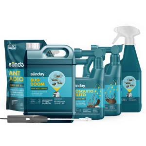 Home & Yard Pest Control Kit includes: Mosquito Deleto Bug Control Spray & Repellent, Nix Ticks Bug Control Spray, Ant Adios Insect & Ant Killer, Bug Doom Indoor Insect Spray, Trigger Sprayer, Motorized Wand Sprayer, and Bug Doom Home Barrior Spray