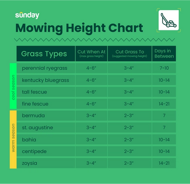 Sunday mowing height chart