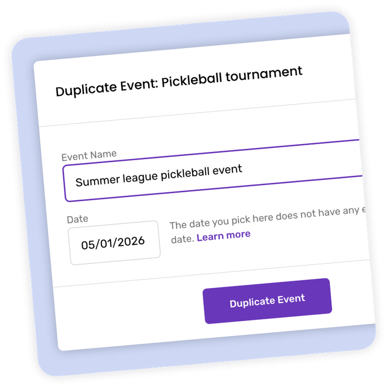 Duplicating an event on the Booth.Events platform.