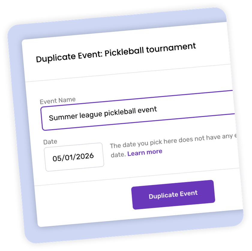 Duplicating an event on the Booth.Events platform.