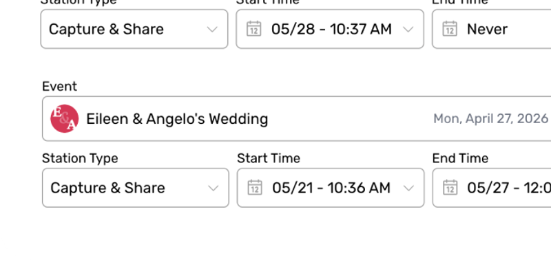Scheduled events being managed by Booth.Events.