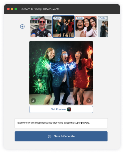 A screenshot of the AI Prompts feature from Booth.events