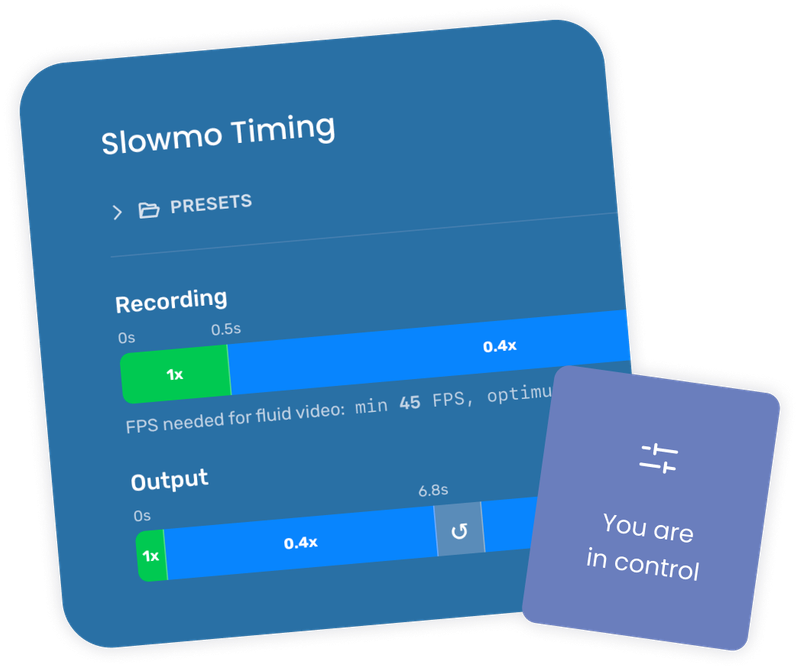 The slowmo settings from Booth.Events - the photo booth platform trusted by professionals in the photo booth industry.