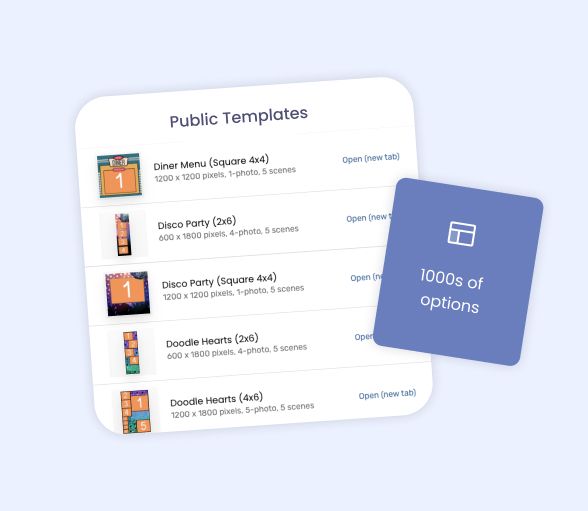 Choose from 1000's of public templates, filters, AI Prompts, and AI Portraits!