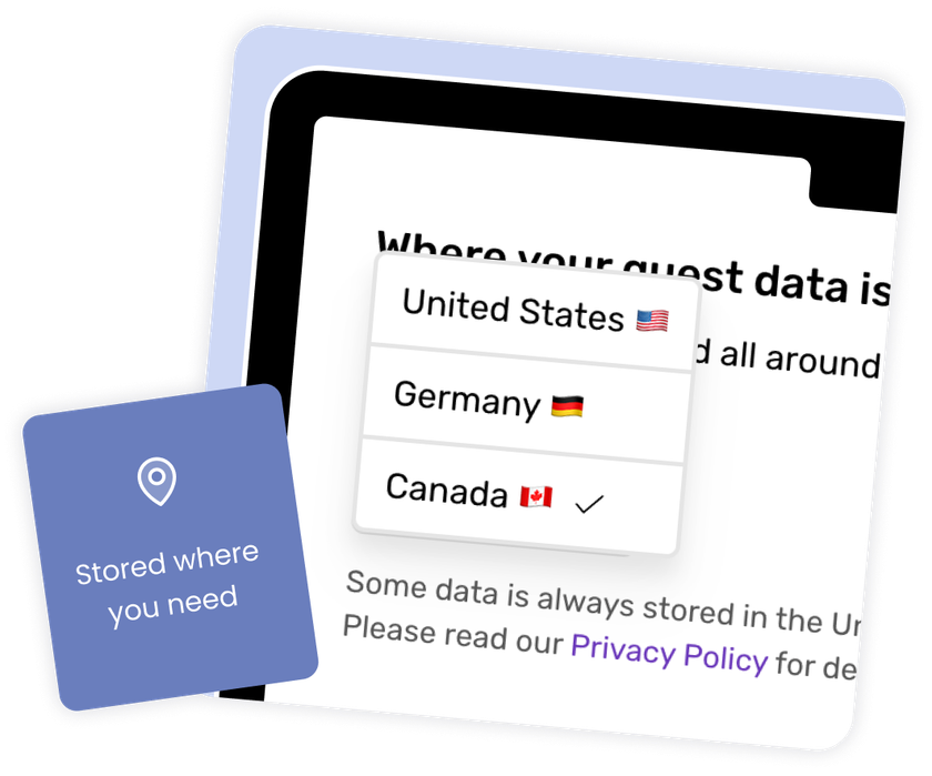 Data storage options with Booth.Events in the web application.