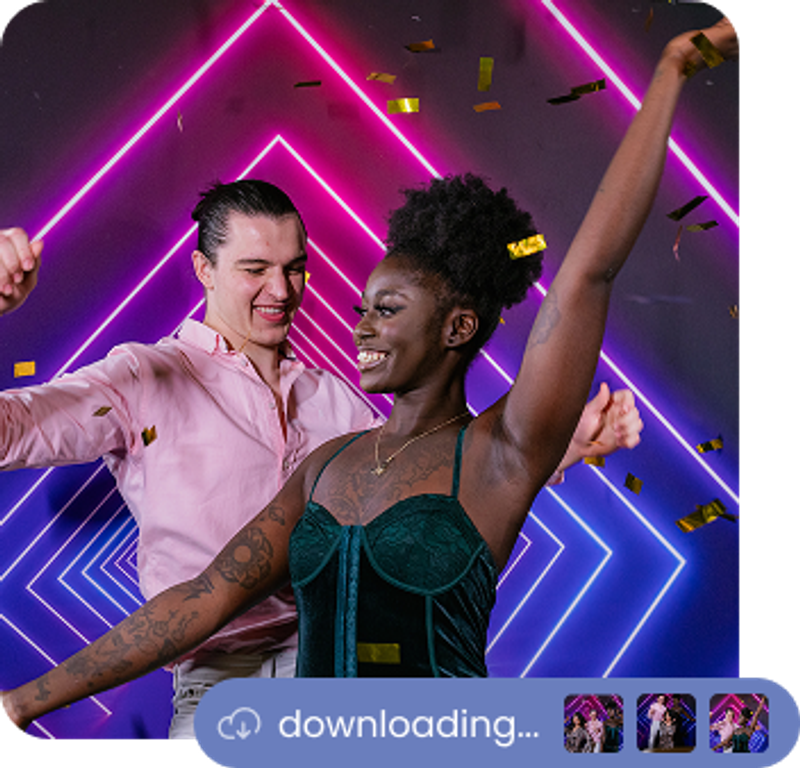 Captures are being downloaded quickly with the Booth.Events software.