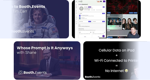 A collection of images showing the videos available from the Booth.Events YouTube channel.