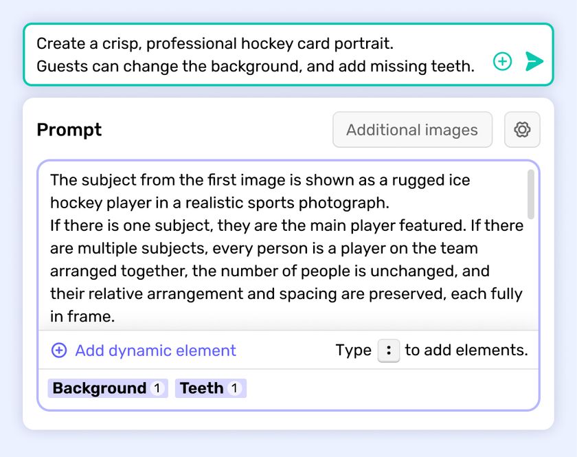 A prompt being created with Booth.Bot from Booth.Events.