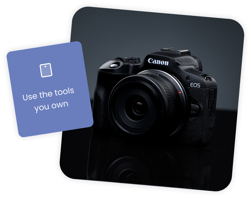 Canon R100 - bring the devices you already own to Booth.Events