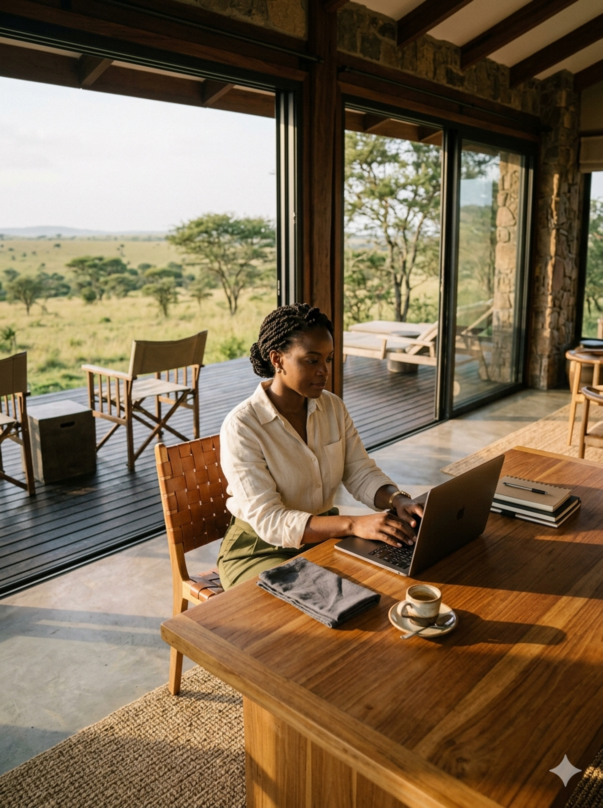 Misty golden dawn over Kenyan highland savannah