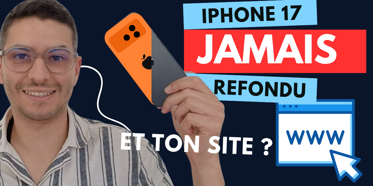 a man holding a phone with the words iphone 17 orange